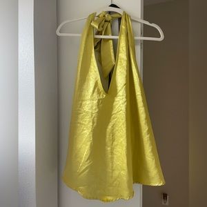 Pretty Little Thing Chartreuse Halter Top